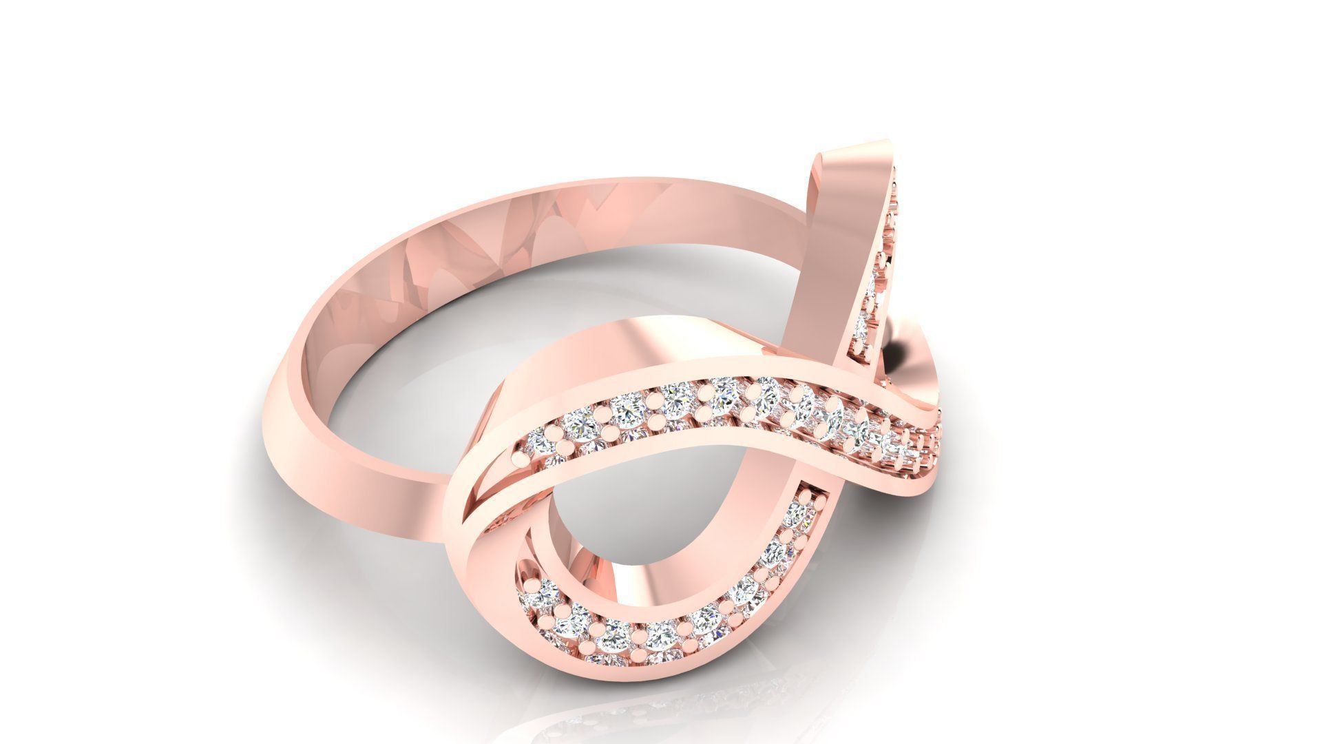 Ring M47 The luxury female ring with gems wedding 3D print model_9