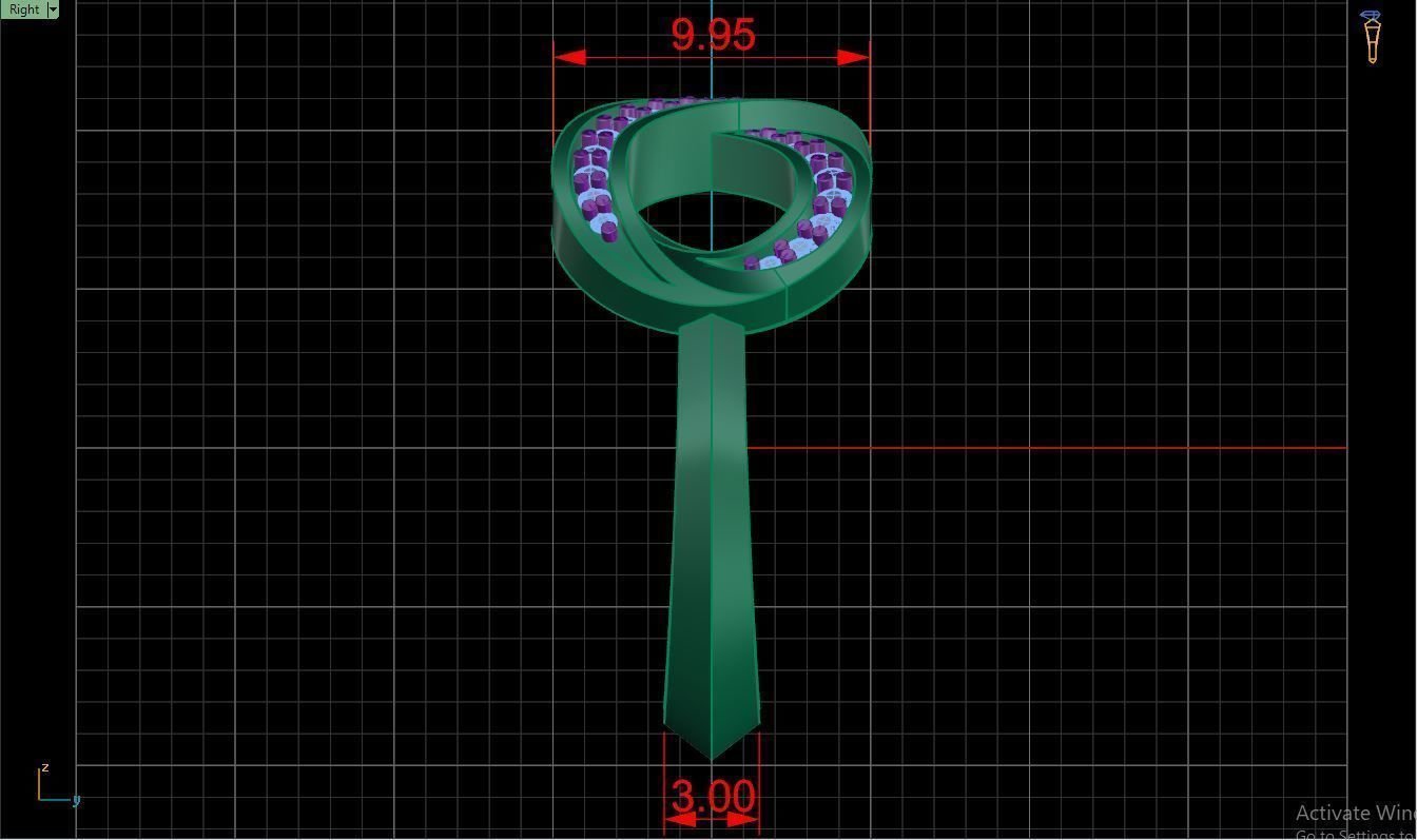 Ring M47 The luxury female ring with gems wedding 3D print model_29