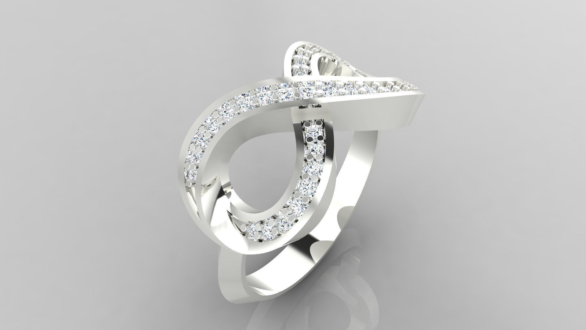 Ring M47 The luxury female ring with gems wedding 3D print model_22