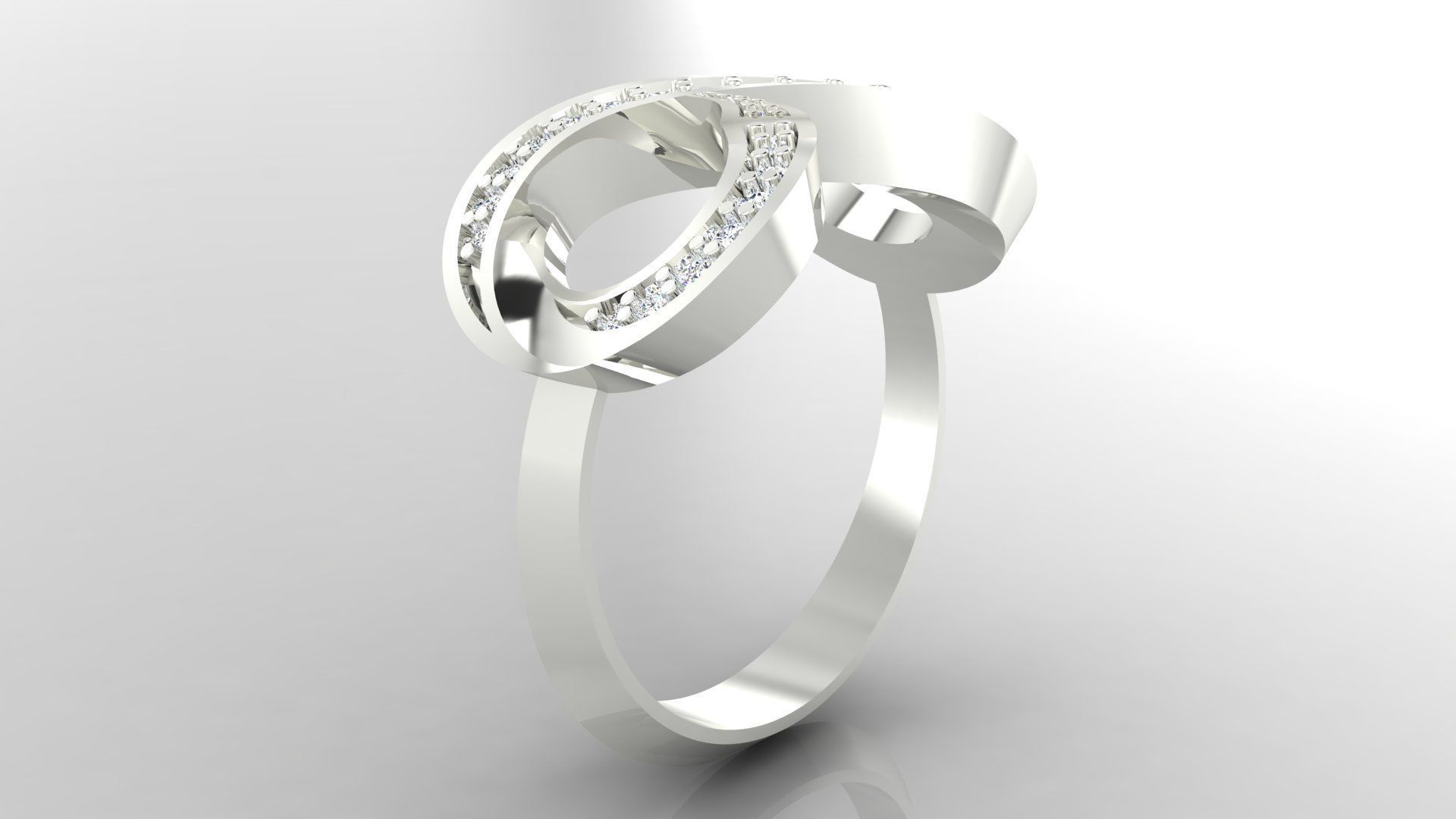 Ring M47 The luxury female ring with gems wedding 3D print model_23