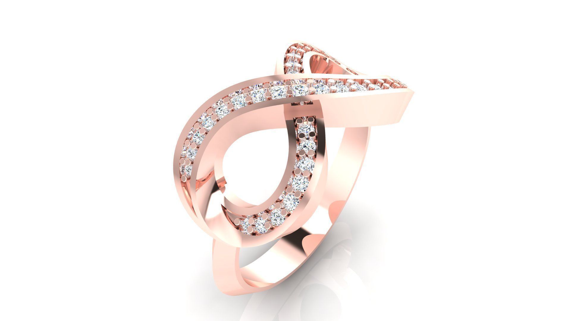 Ring M47 The luxury female ring with gems wedding 3D print model_13