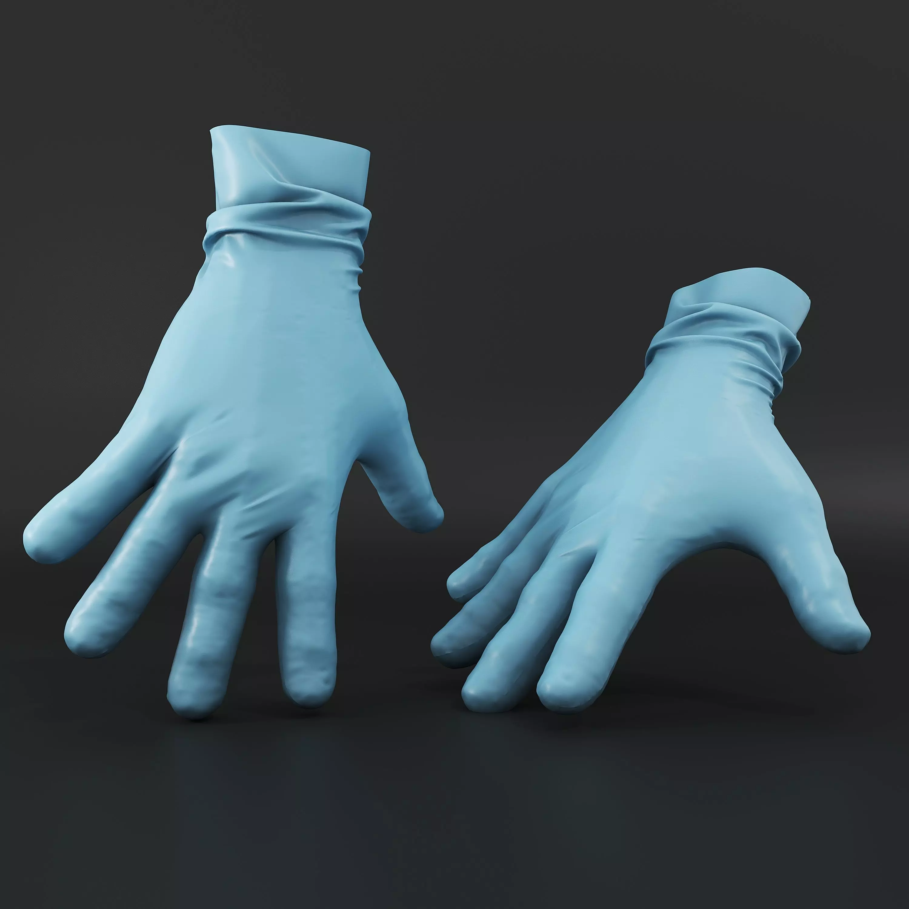 medical gloves Low-poly 3D model