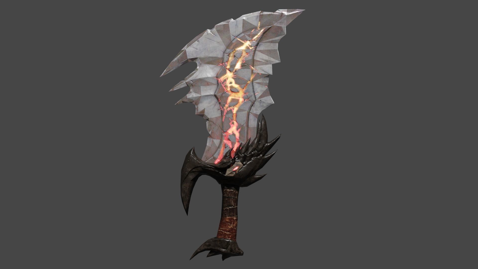 Kratos sword with flames Low-poly 3D model_6