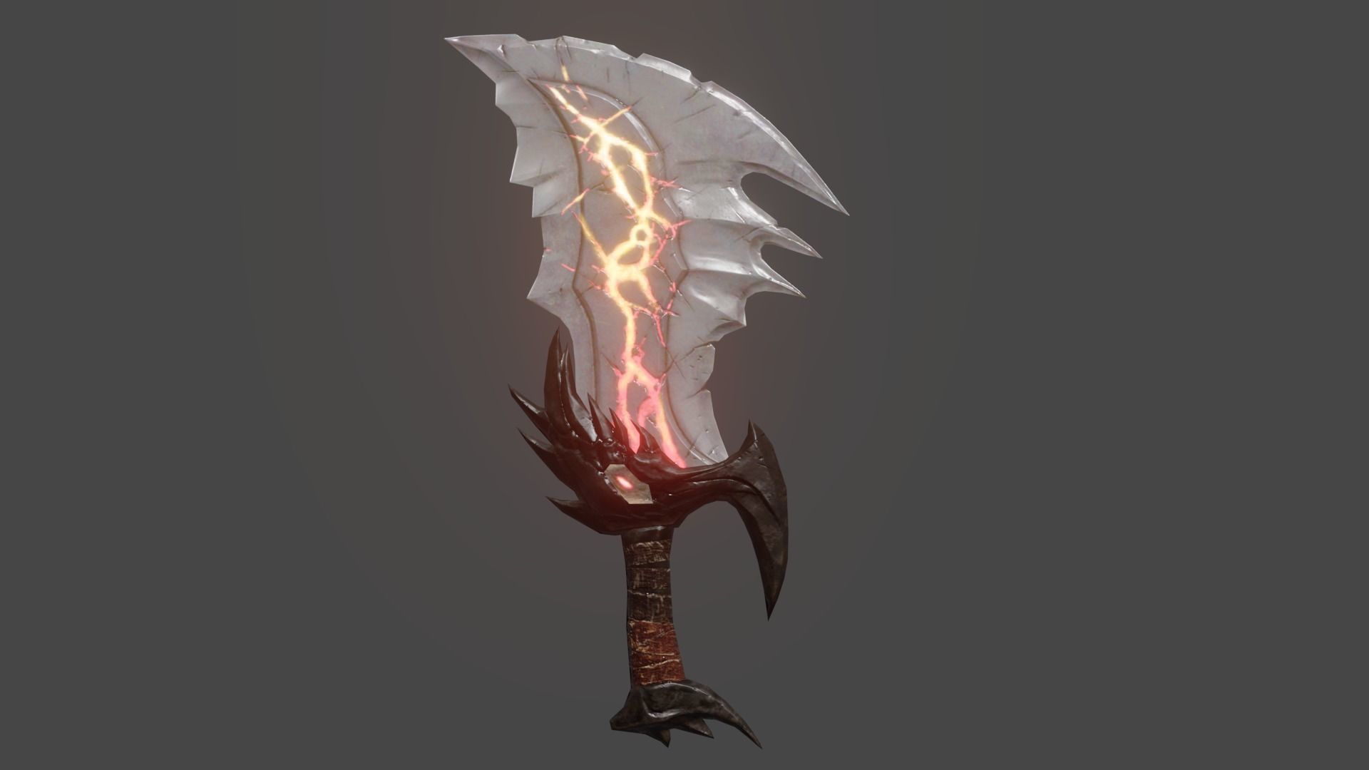 Kratos sword with flames Low-poly 3D model_8