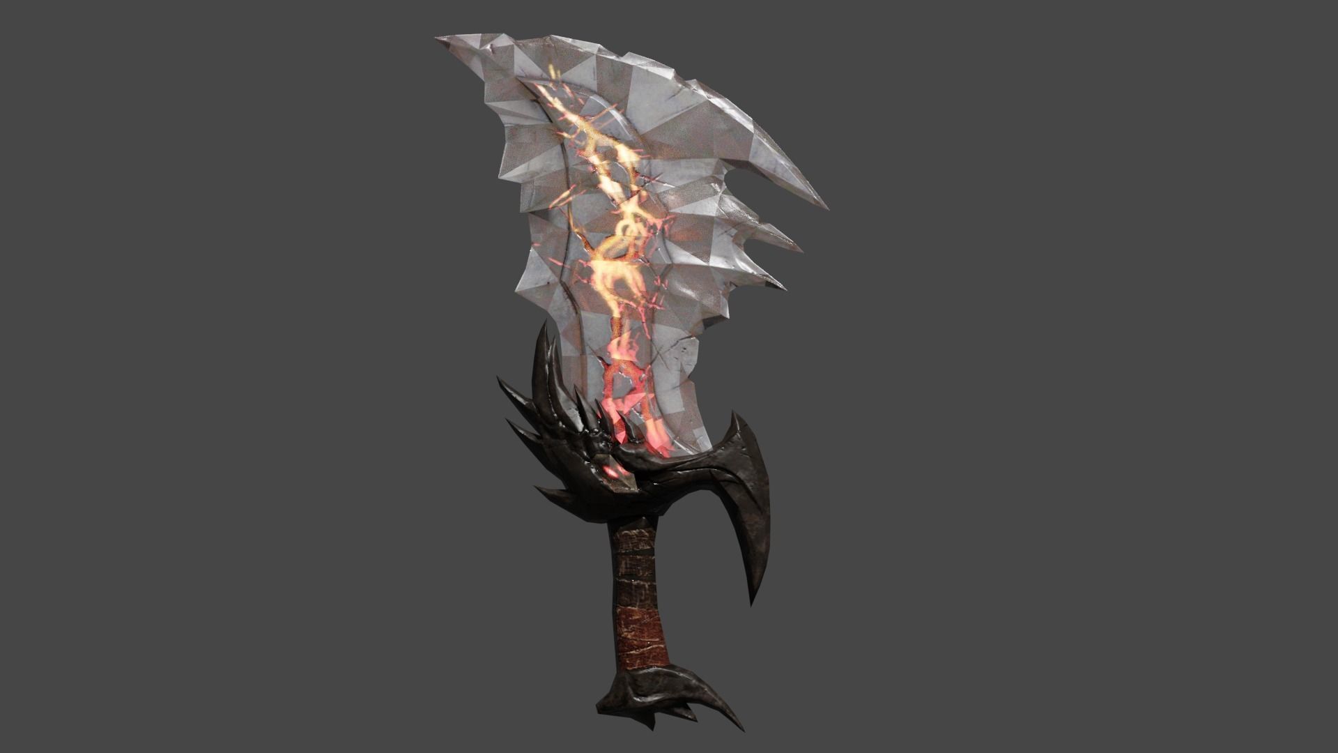 Kratos sword with flames Low-poly 3D model_7