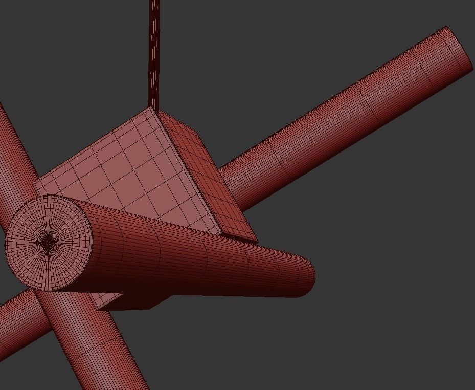 OLVIDADA pendant light with four cross beams 3D model_2