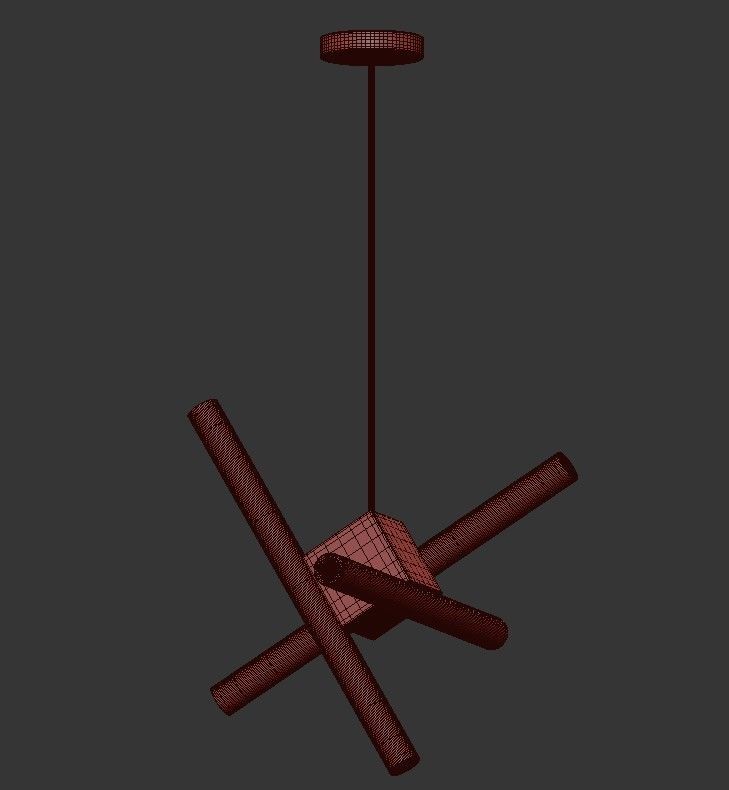 OLVIDADA pendant light with four cross beams 3D model_1