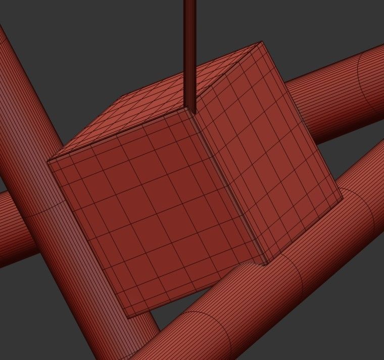 OLVIDADA pendant light with four cross beams 3D model_3