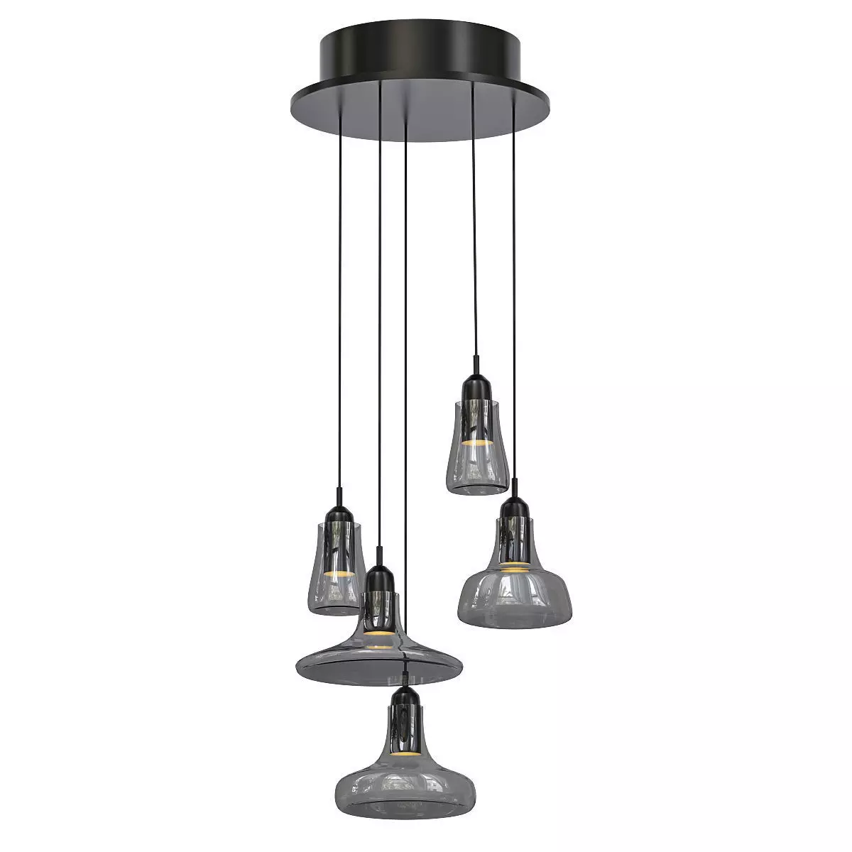 SHADOWS SET five light pendant hanging from metal frame 3D model_0