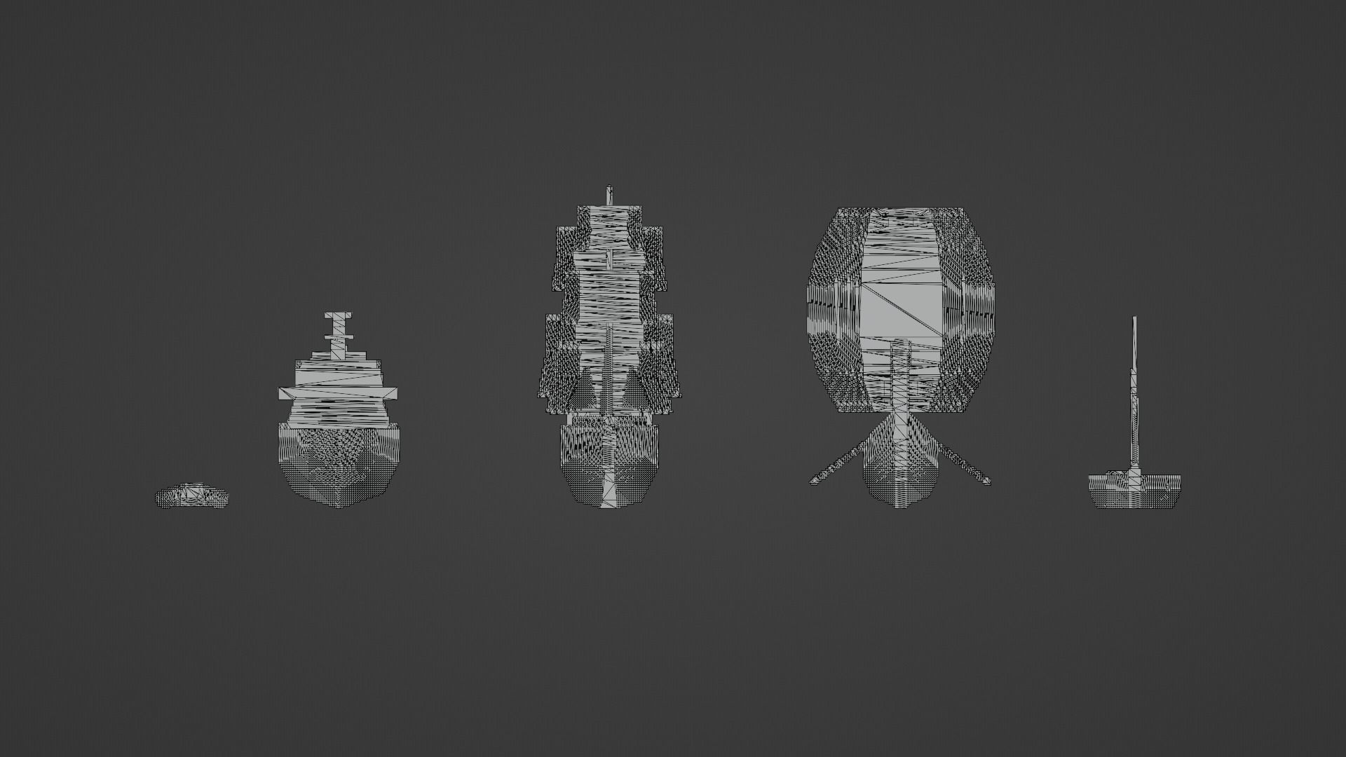 Voxel Boat Collection Low-poly 3D model_17