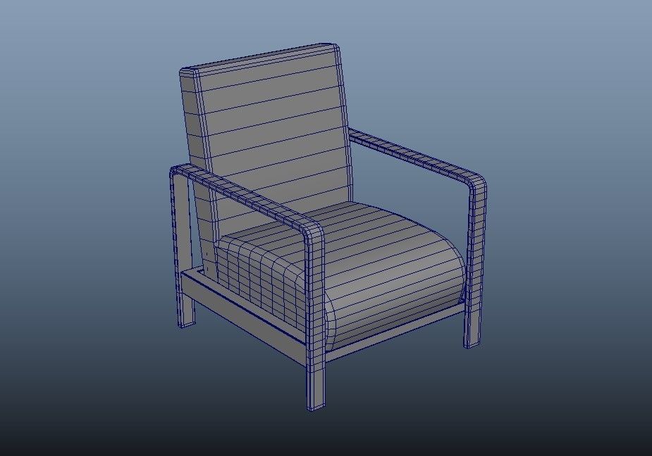 low poly chair Low-poly 3D model_1