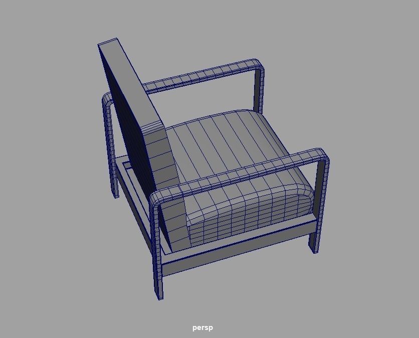 low poly chair Low-poly 3D model_5