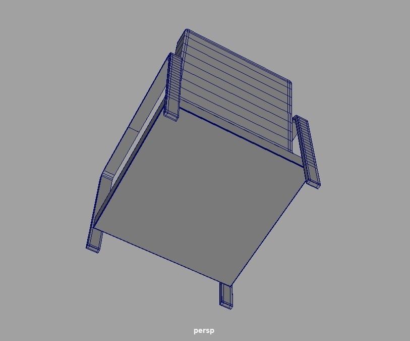 low poly chair Low-poly 3D model_4