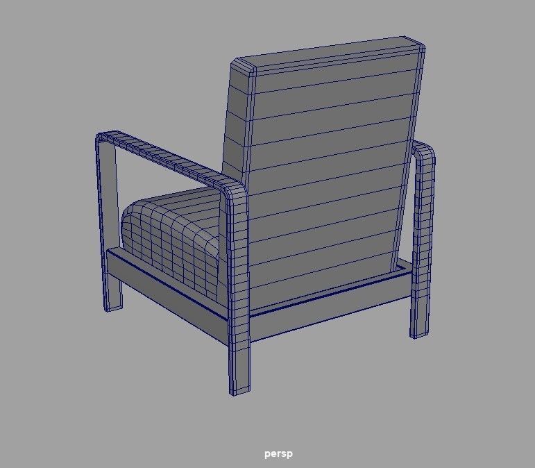low poly chair Low-poly 3D model_3