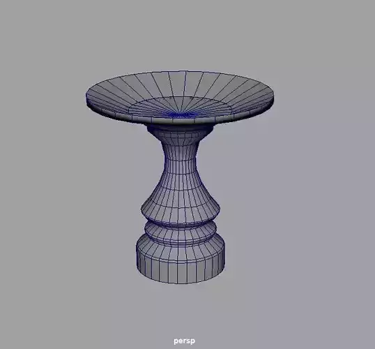low poly fountain birdbath