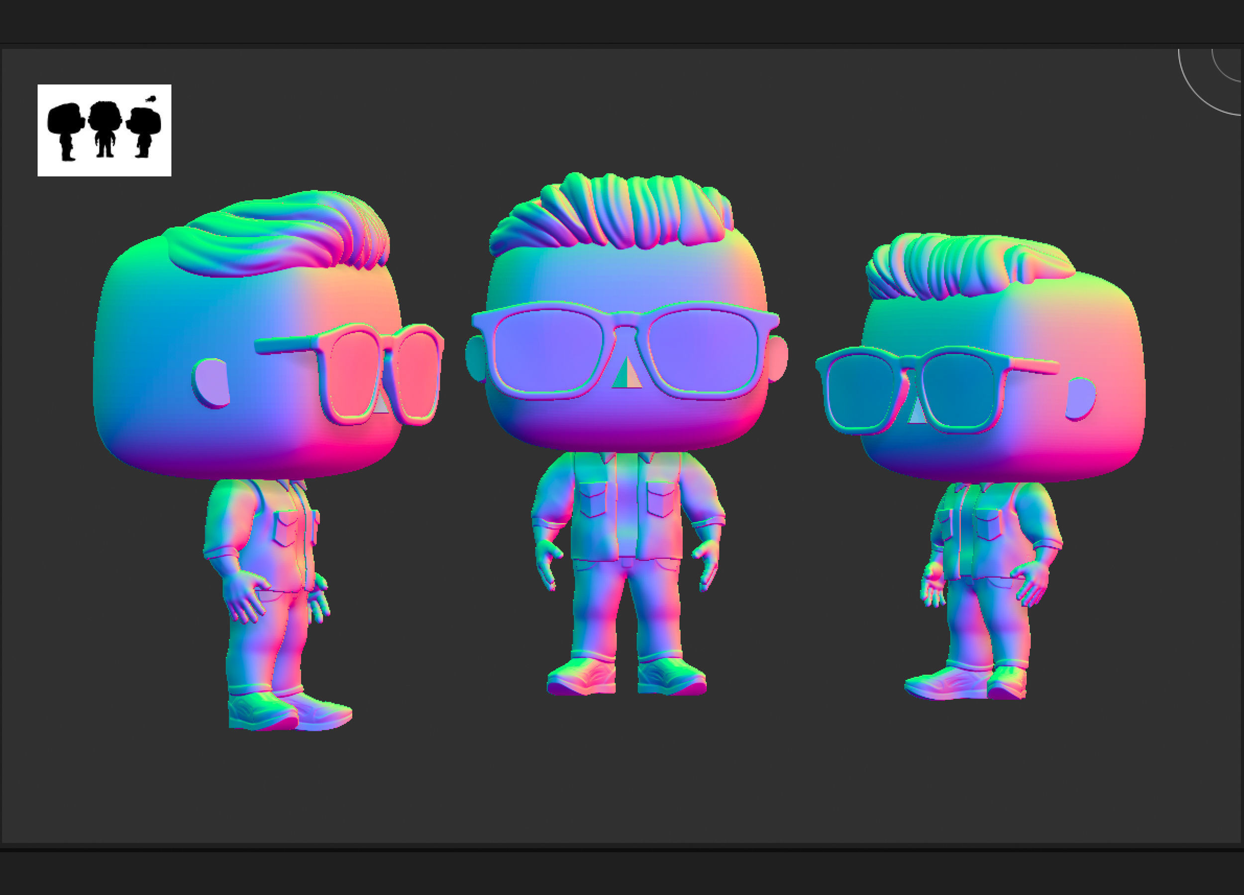 Boy with modern haircut Funko 3D print model_3