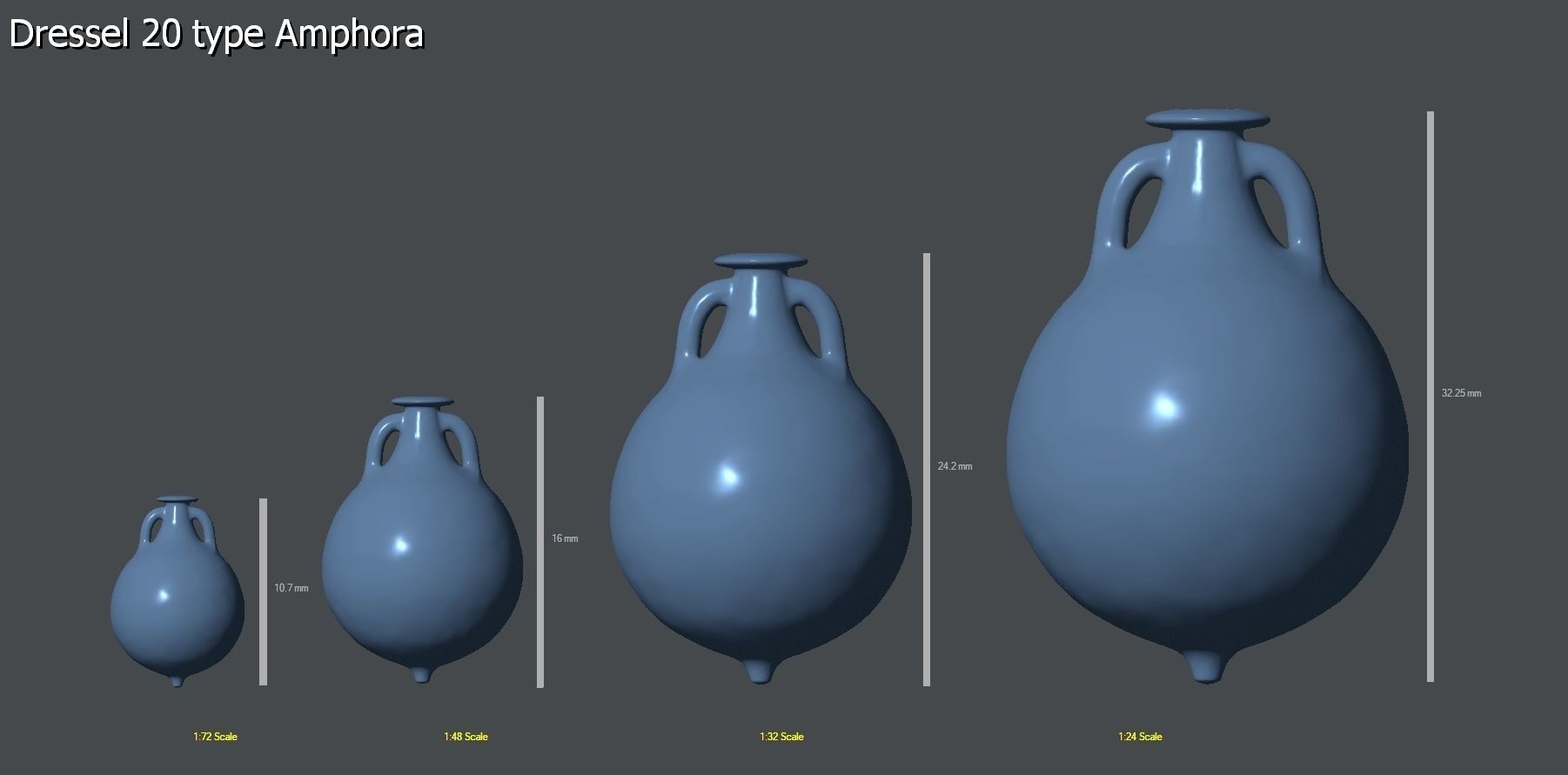 25 Amphoras pack - Personal license 3D print model_28