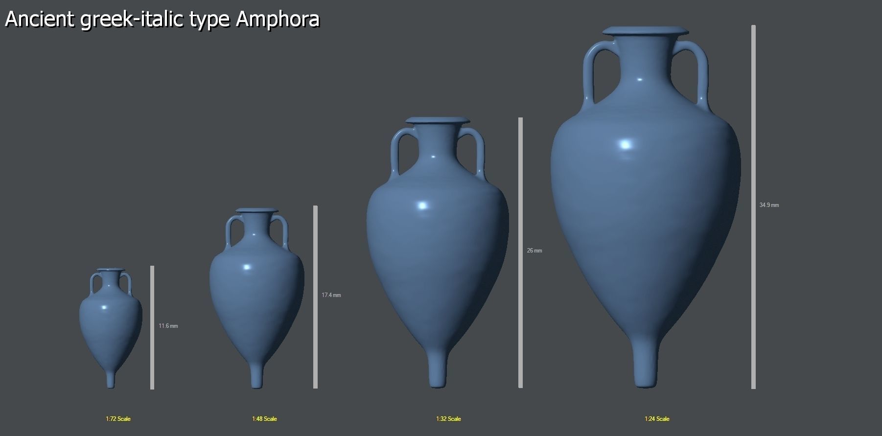 25 Amphoras pack - Personal license 3D print model_7