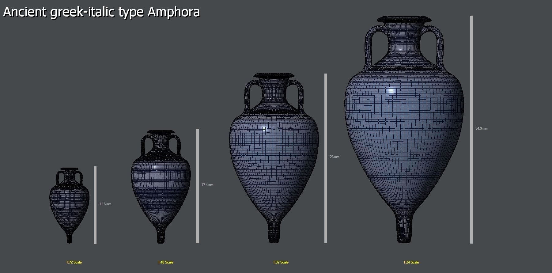 25 Amphoras pack - Personal license 3D print model_8