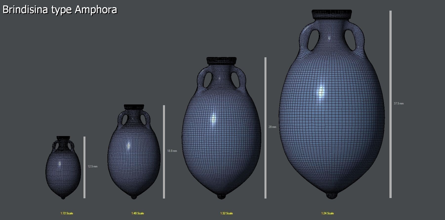 25 Amphoras pack - Personal license 3D print model_14