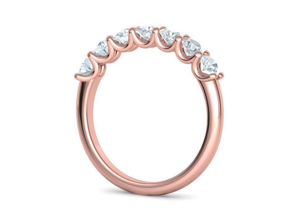 Half Eternity Band Ring U shape prongs 3mm gems 3dmodel 3D print model_26