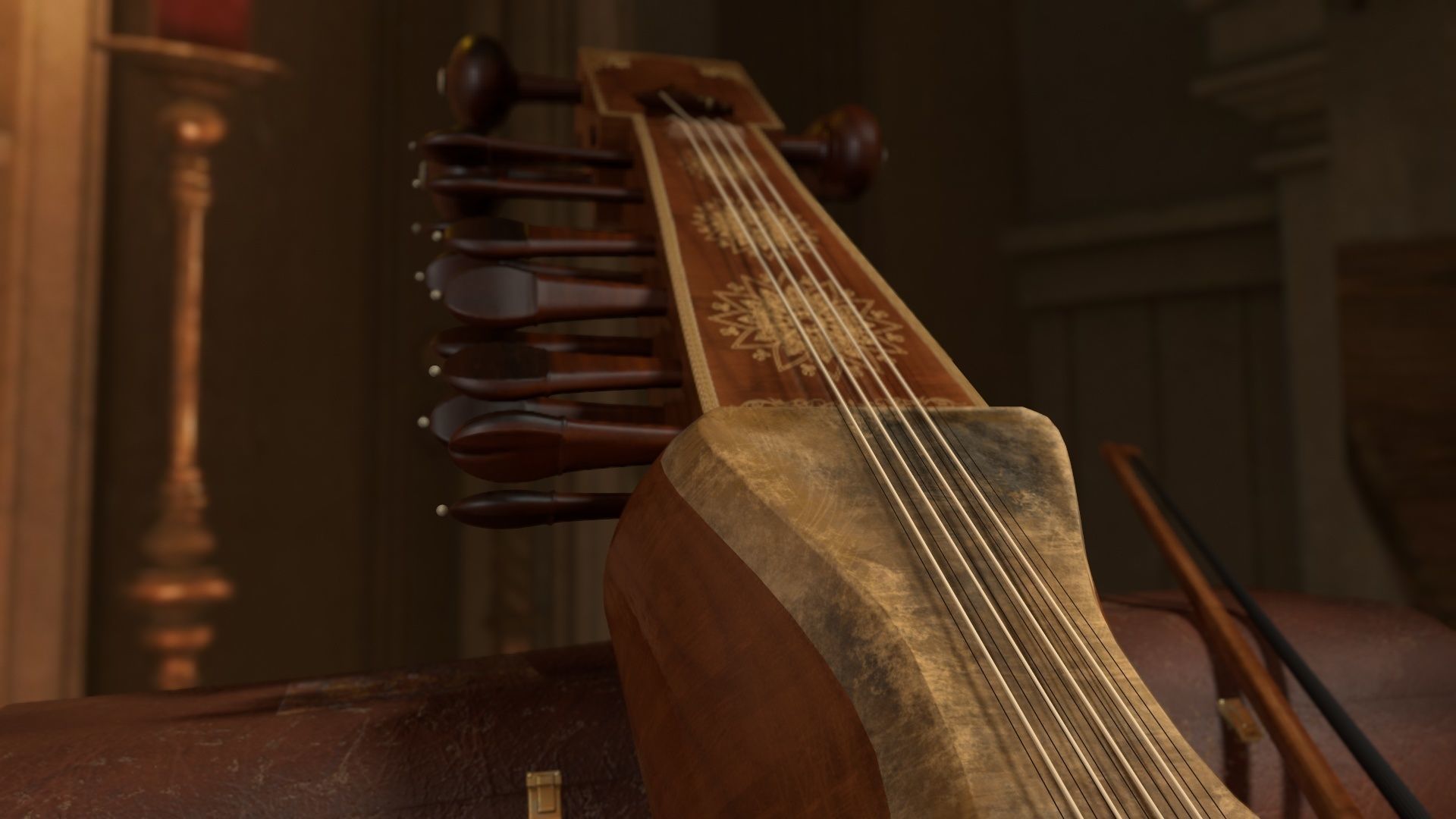 Sarangi Music Instrument 3D model_3