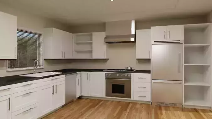 Kitchen Interior Design Low-poly 3D model