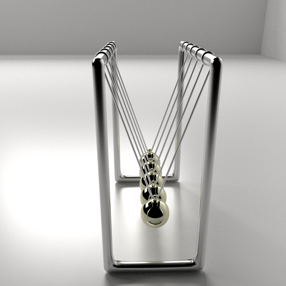 Newtons Cradle 3D model_1