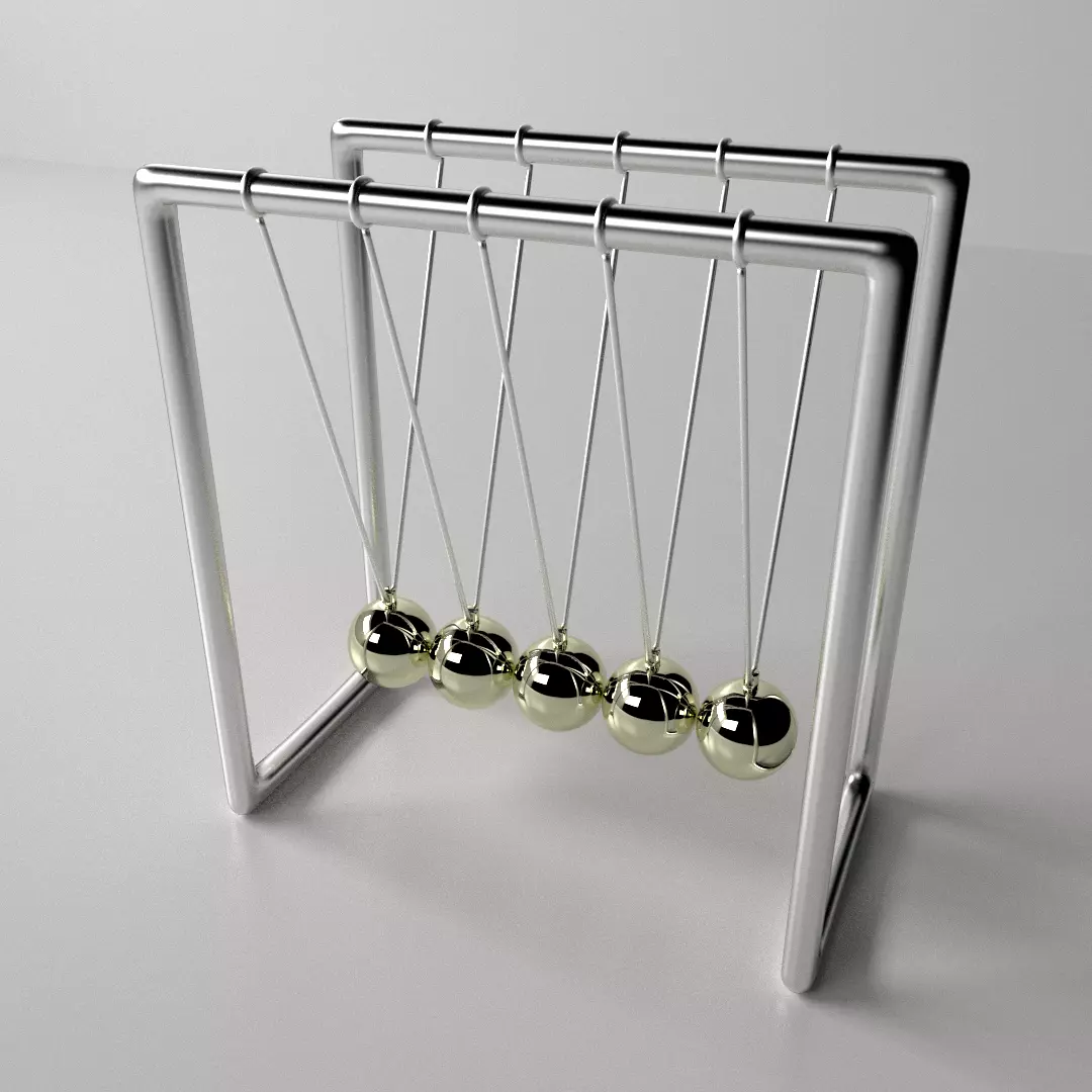 Newtons Cradle 3D model_0
