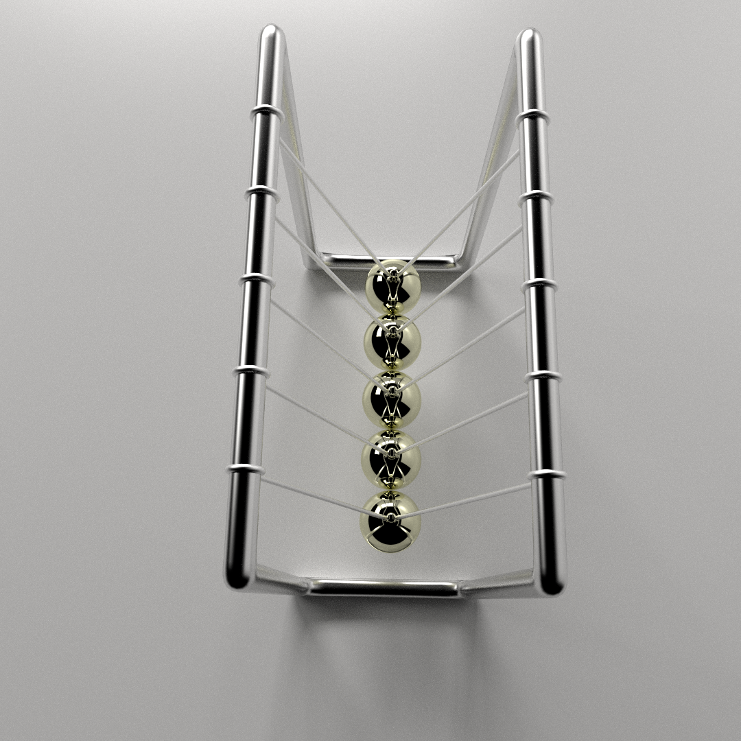 Newtons Cradle 3D model_2