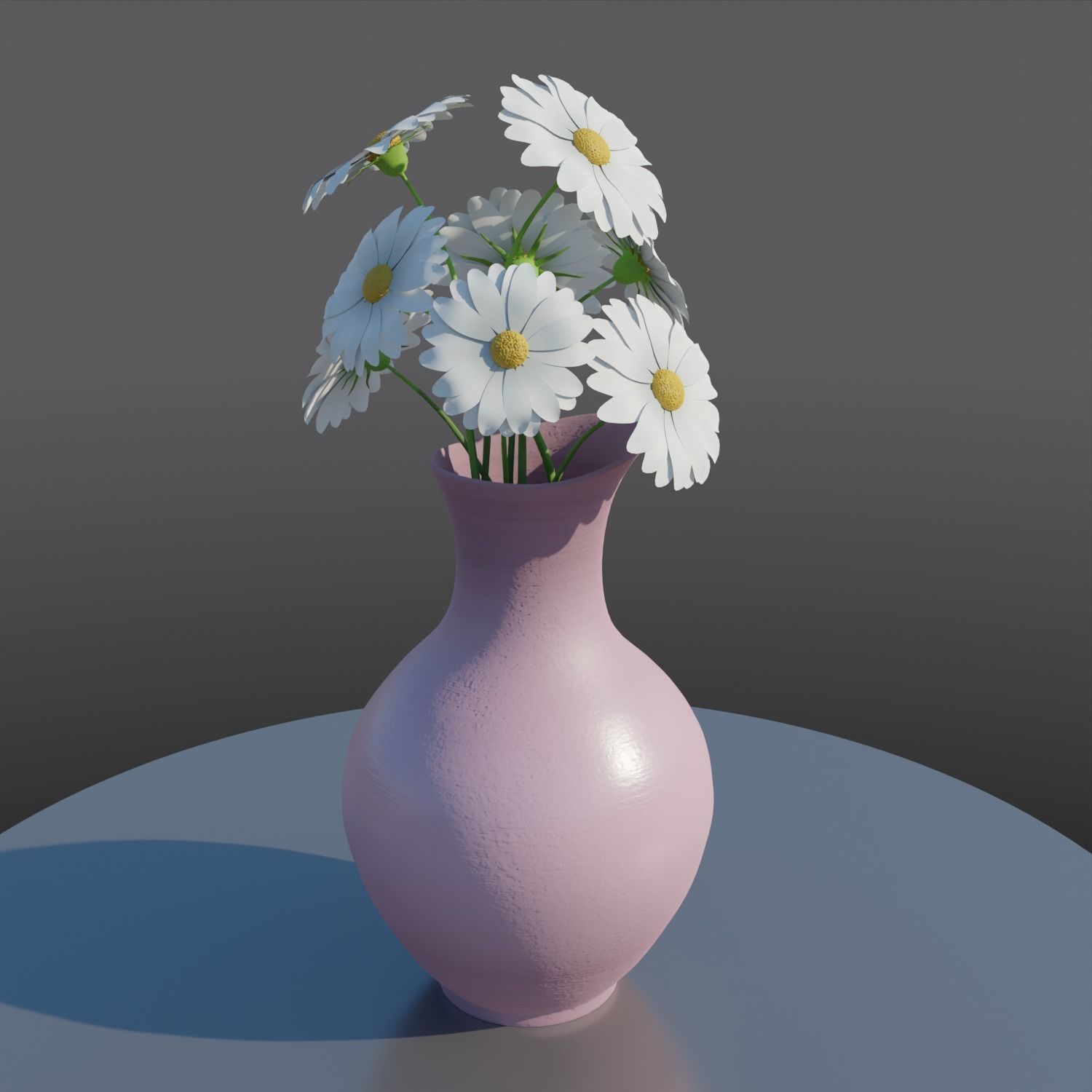 vase with flowers Low-poly 3D model_12