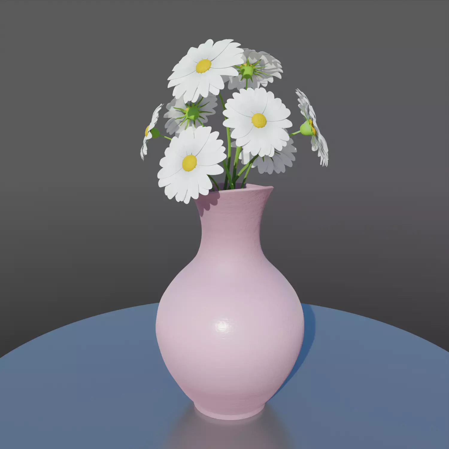 vase with flowers Low-poly 3D model_0