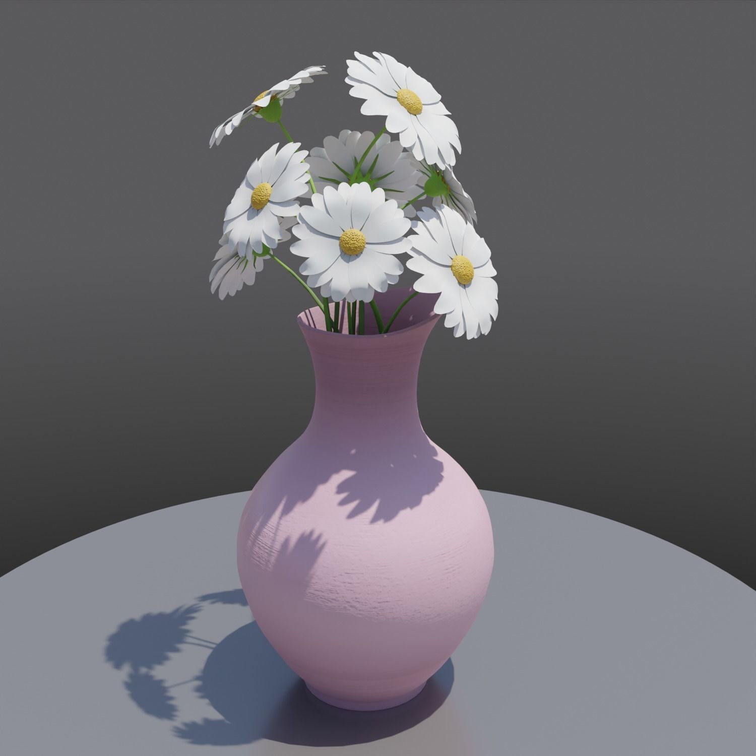 vase with flowers Low-poly 3D model_9