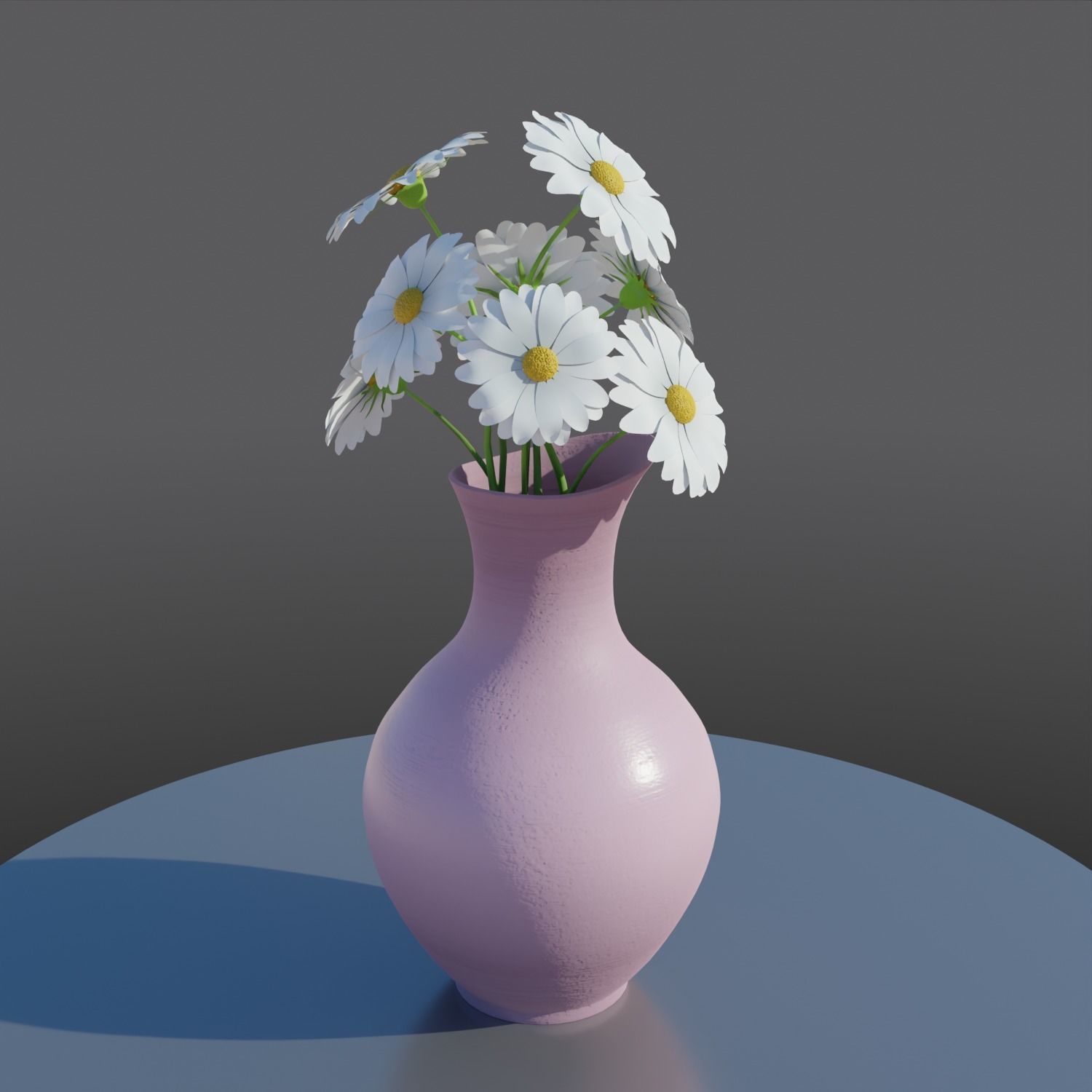 vase with flowers Low-poly 3D model_6