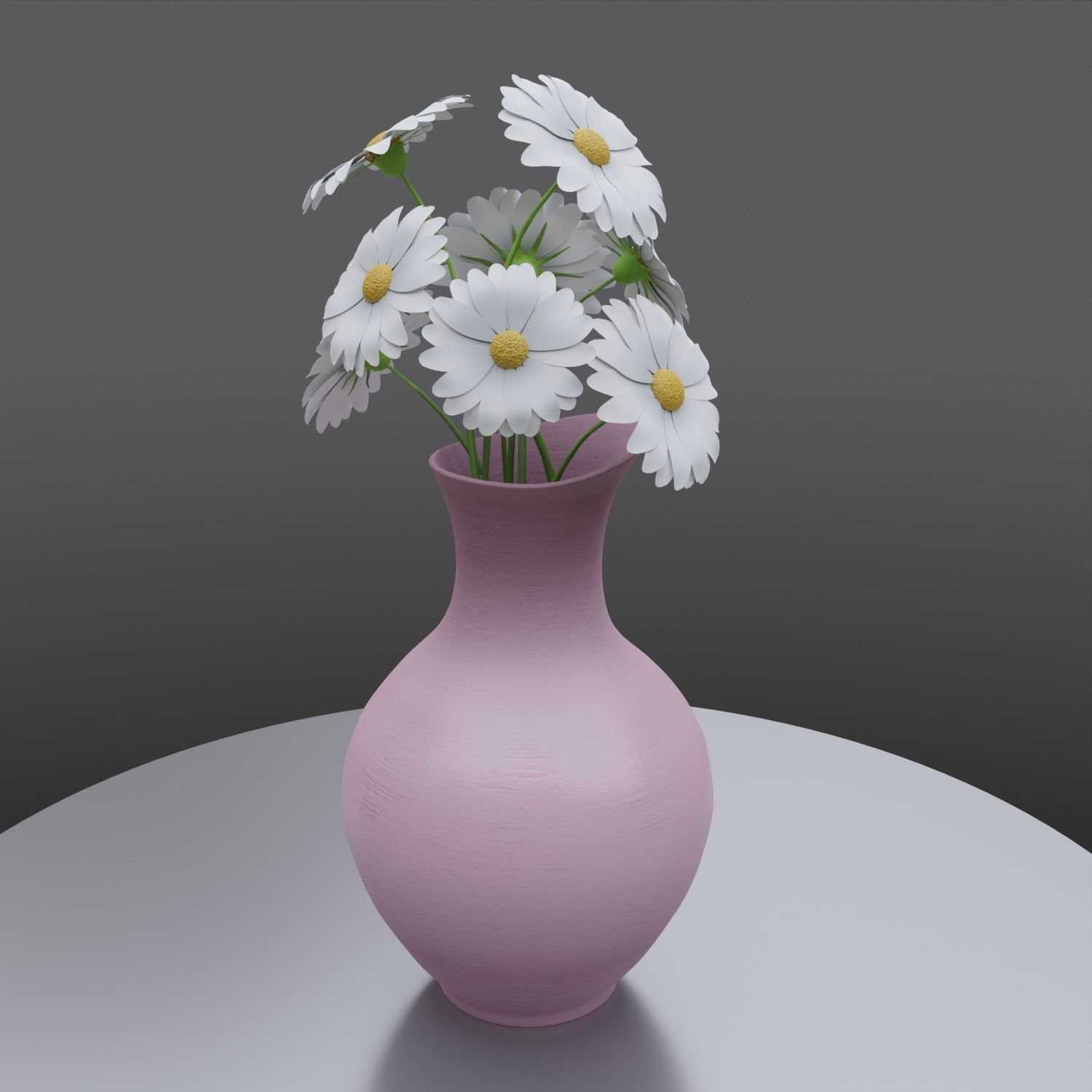 vase with flowers Low-poly 3D model_11