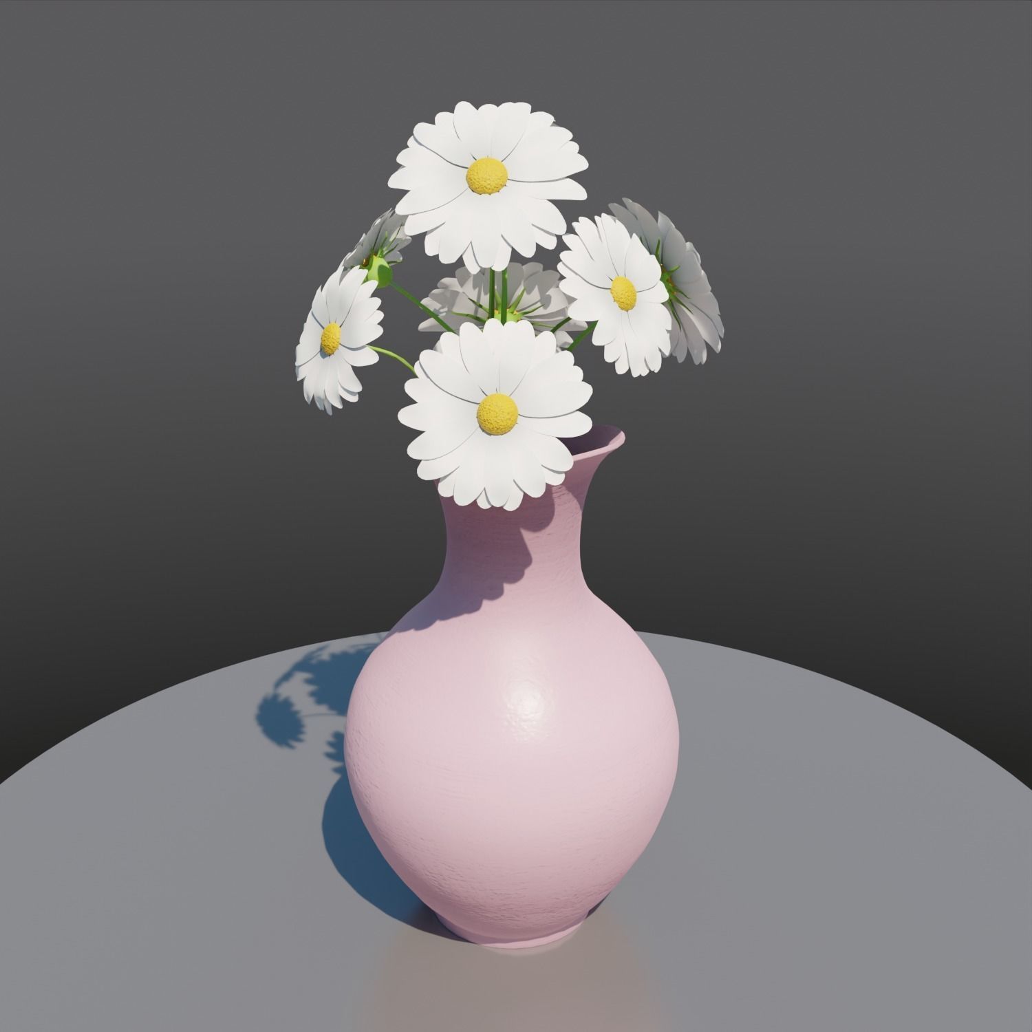 vase with flowers Low-poly 3D model_7
