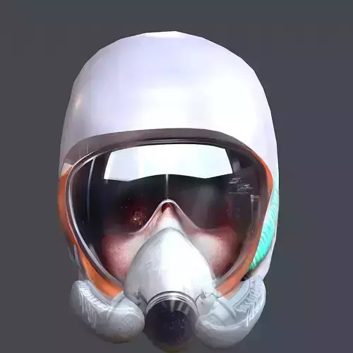 Gas mask helmet scifi character game space Low-poly Low-poly 