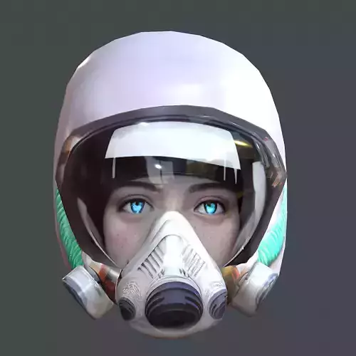Gas mask helmet scifi character game space