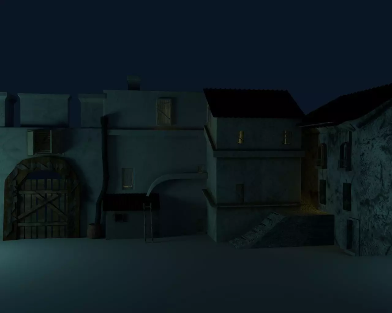 old housese Low-poly 3D model_0