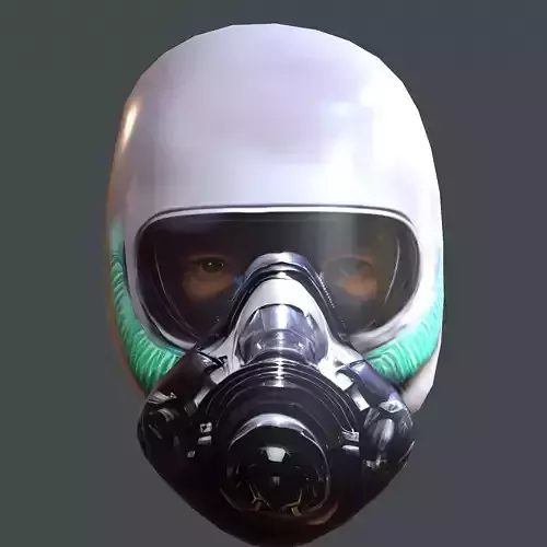 Gas mask helmet scifi character game space Low-poly Low-poly 