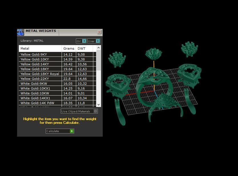 Ring and Earrings Diamond jewelry set 3d print model A57 3D print model_10