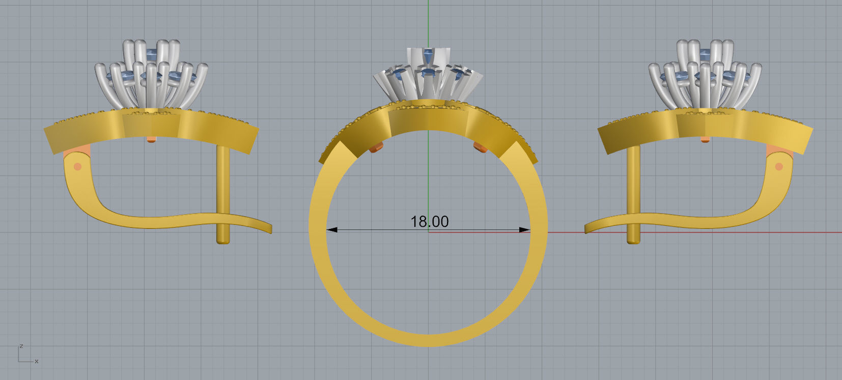 Ring and Earrings Diamond jewelry set 3d print model A57 3D print model_12