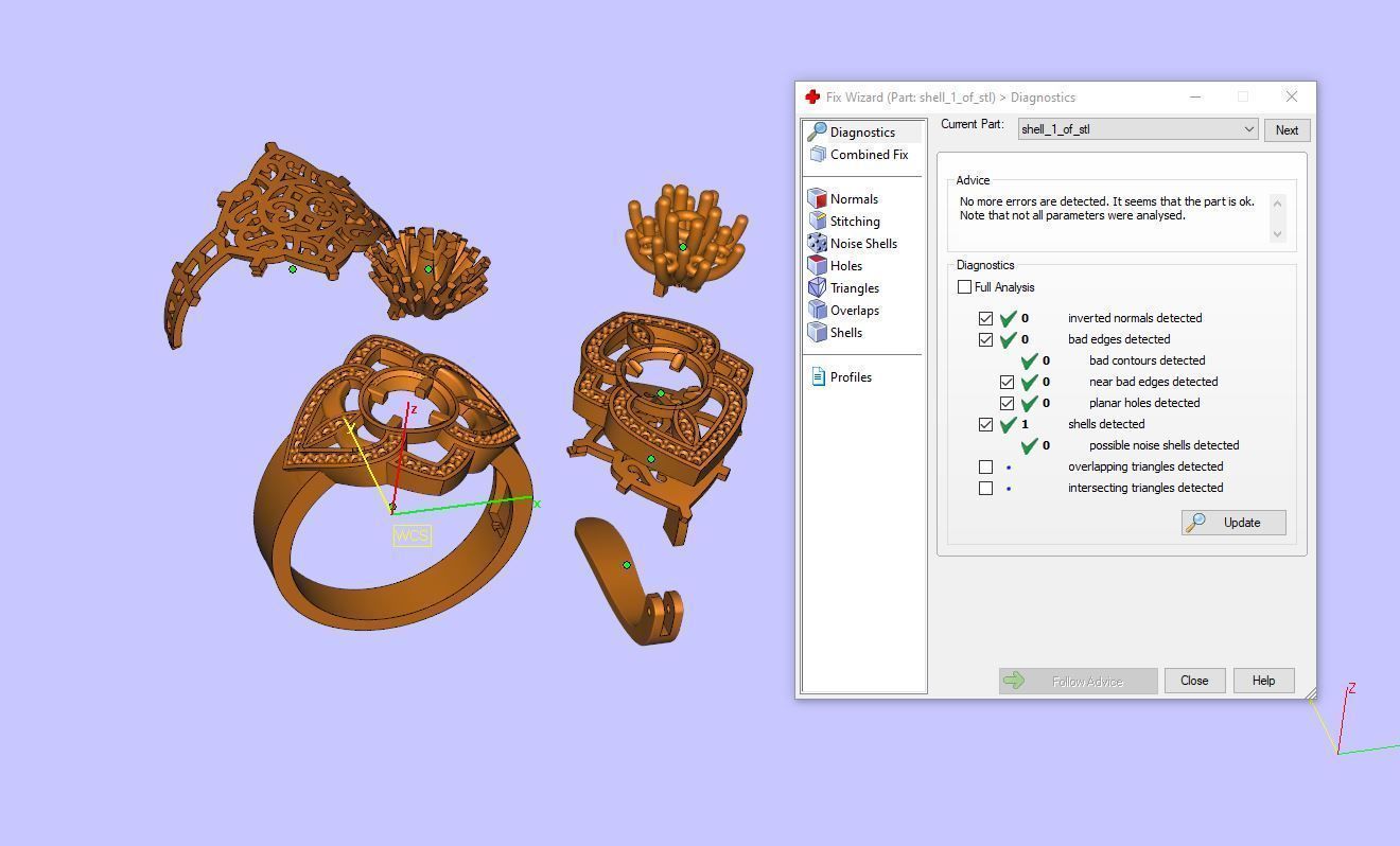 Ring and Earrings Diamond jewelry set 3d print model A57 3D print model_8