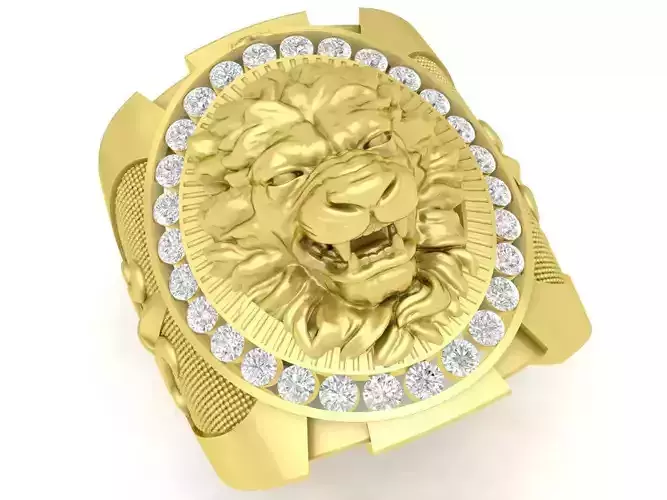Diamond Lion Men Ring 3805