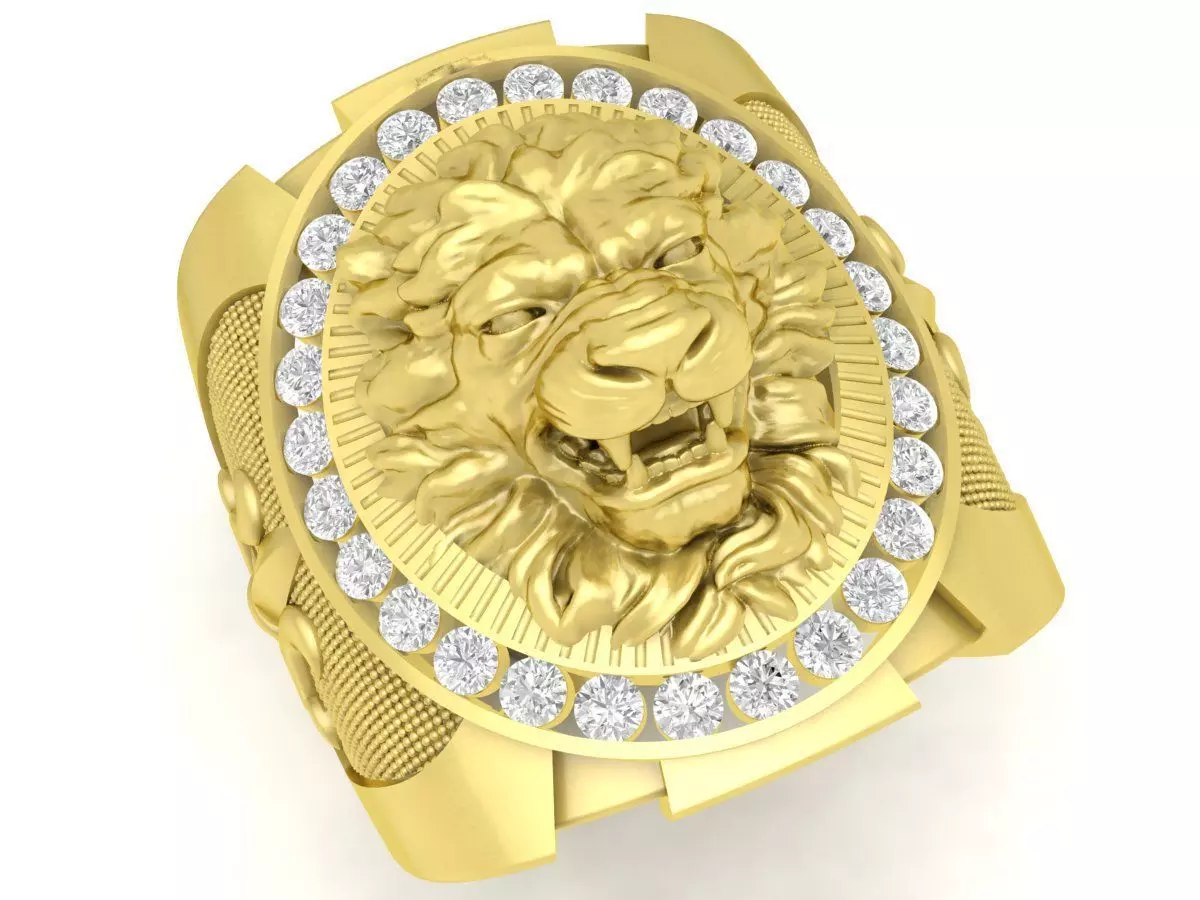 Luxury Lion Head Ring Jewelry 3D Model 3805 3D print model