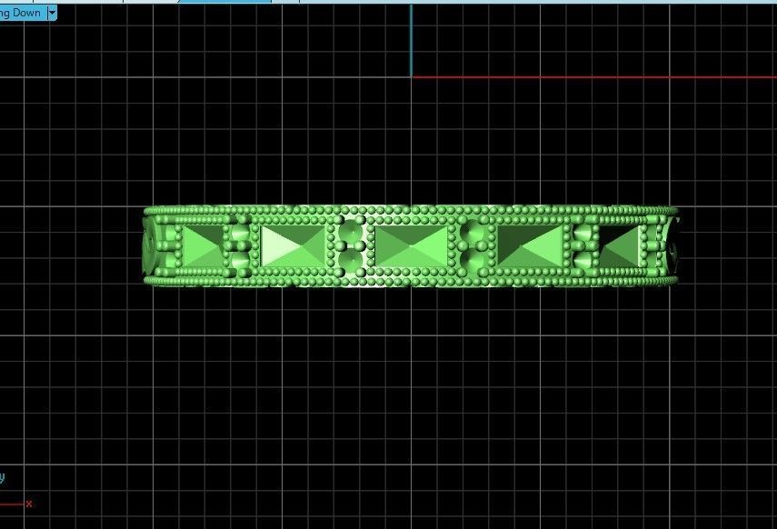 double engagement wedding ring with baguette and princess 506 3D print model_51