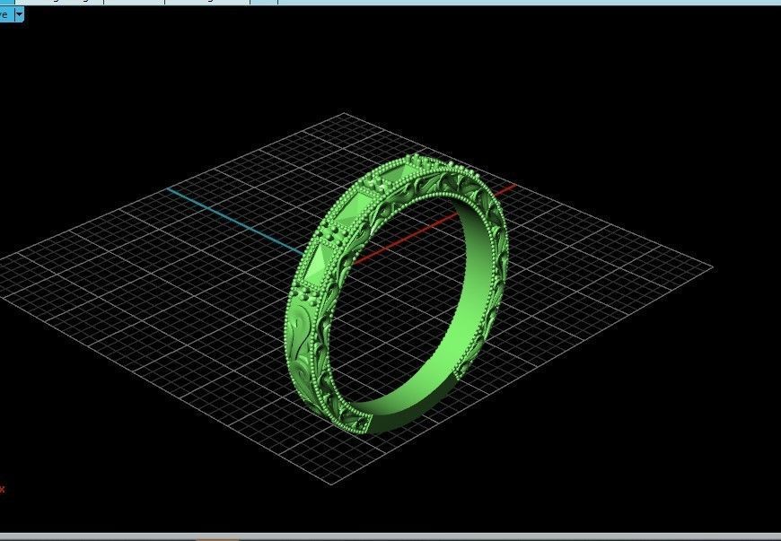 double engagement wedding ring with baguette and princess 506 3D print model_52