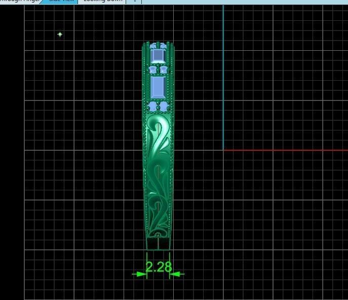 double engagement wedding ring with baguette and princess 506 3D print model_42