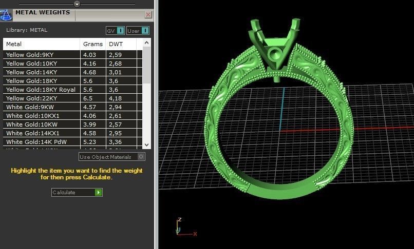 double engagement wedding ring with baguette and princess 506 3D print model_8