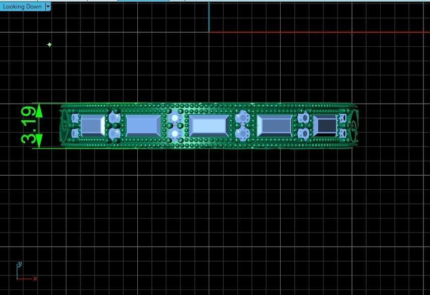 double engagement wedding ring with baguette and princess 506 3D print model_41